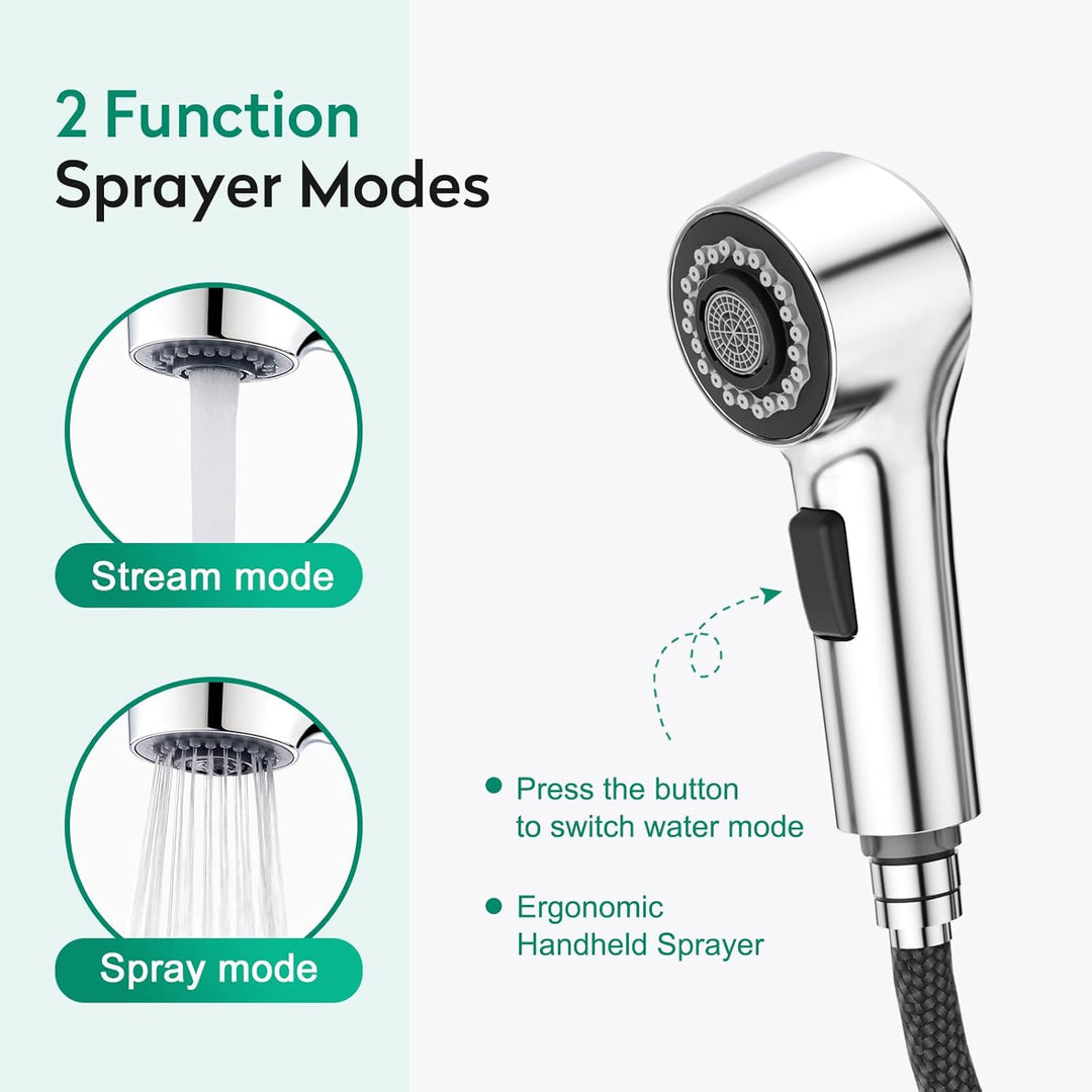 CREA Küchenarmatur Ausziehbar,Wasserhahn Küche mit 2 Strahlarten Geschirrbrause Spültischarmatur mit