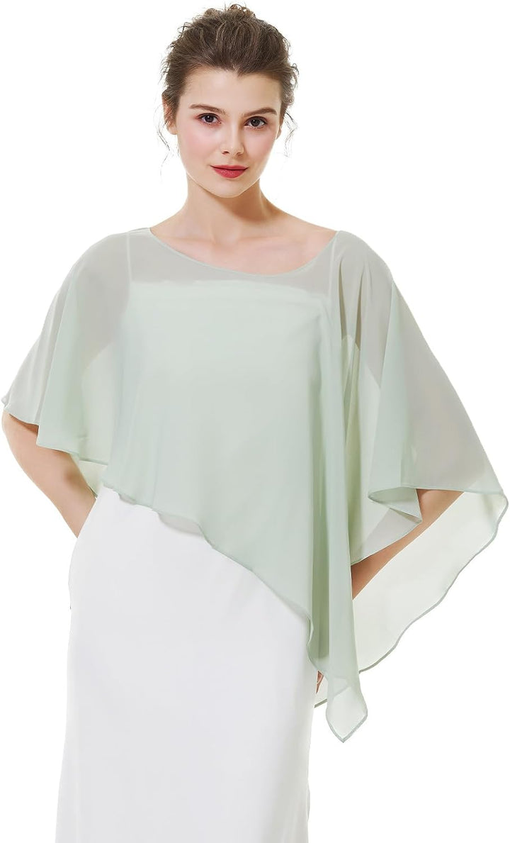 BEAUTELICATE Damen Chiffon Schal Stola Eleganten Cape Umhang für Braut Sommer Hochzeits Festliche Ab