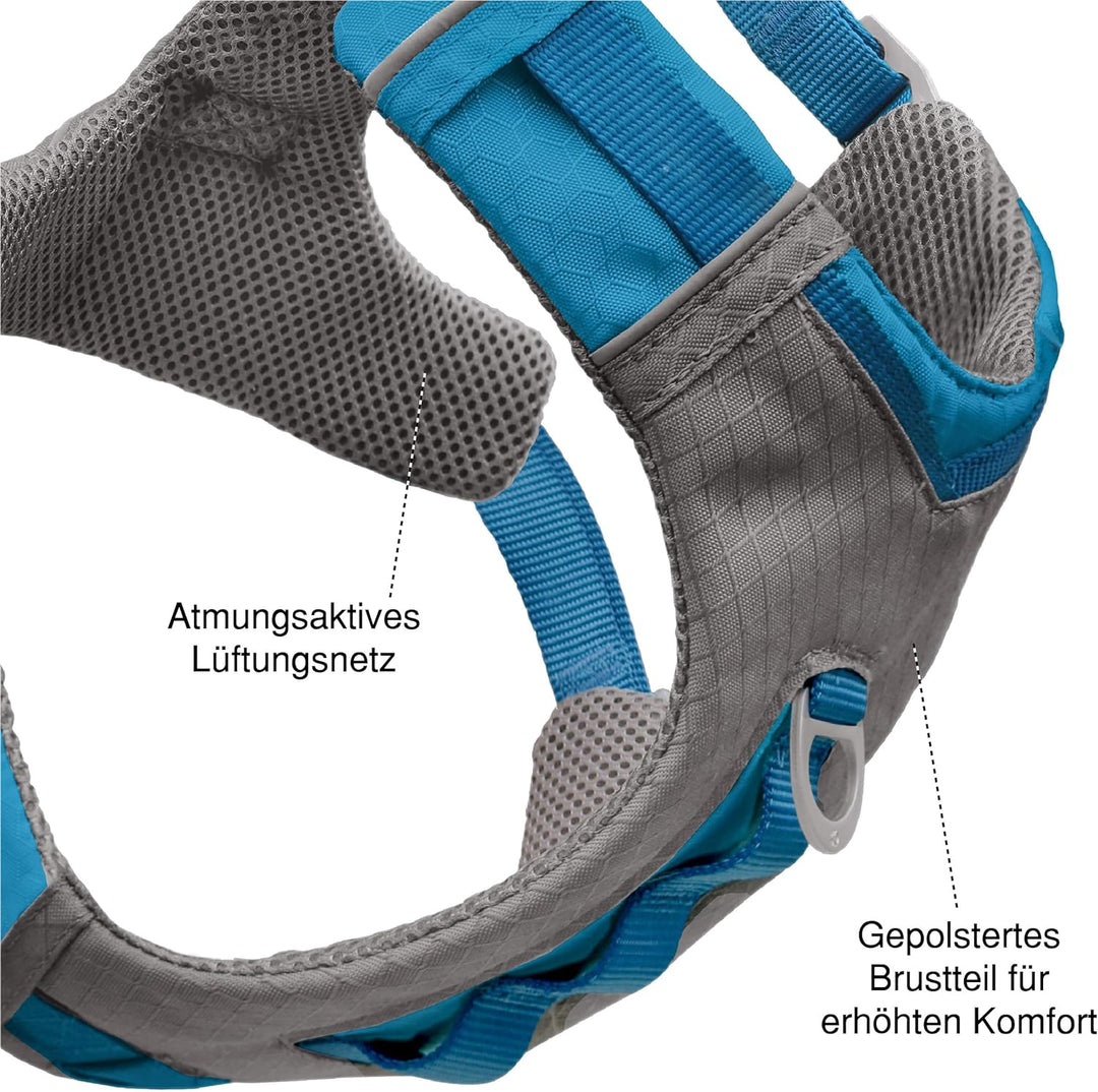 Kurgo Journey Air Hundegeschirr, Mit gepolstertem Brustteil und Rückgriff, Für Hunde von 11-23 kg, G