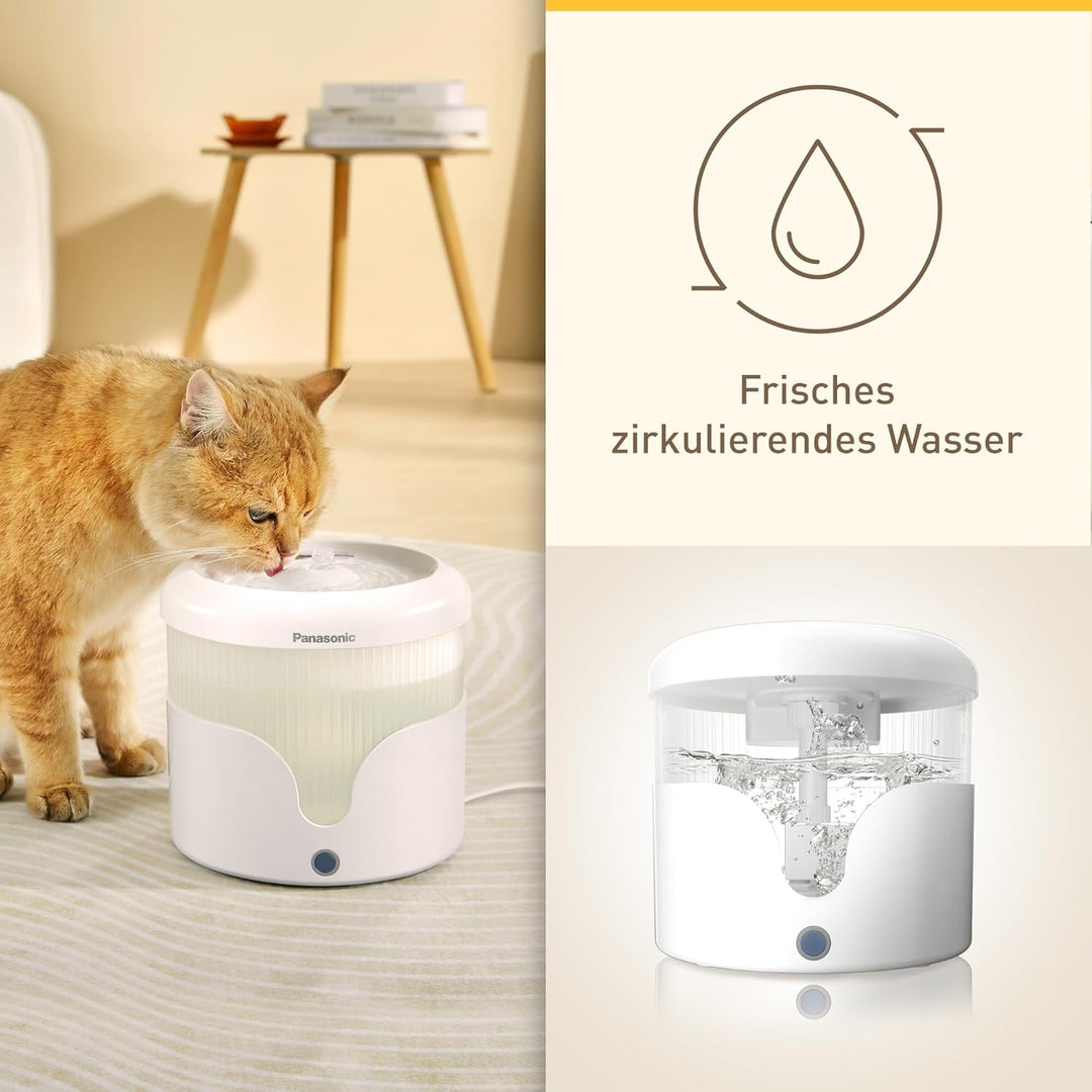 Panasonic CP-JNW01CW Trinkbrunnen für Haustiere, Wasserbrunnen für Katzen & kleine bis mittelgrosse