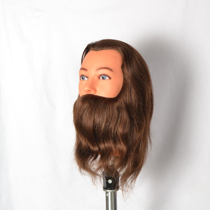 Mann Frisierkopf übungskopf Trainingsköpfe 100% Echthaar Haar Hairdressing Cosmetology Mannequin mit