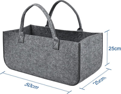 TRMLBE Kaminholzkorb Filz Holzkorb für Kaminholz mit Tragegriffen Faltbar Filztaschen Shopper Kaminh