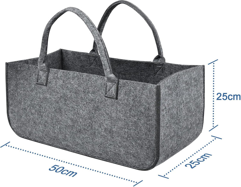 TRMLBE Kaminholzkorb Filz Holzkorb für Kaminholz mit Tragegriffen Faltbar Filztaschen Shopper Kaminh