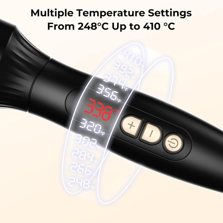 UKLISS Thermobürste Thermal Brush 38mm, Pro Ionische Thermo Rundbürste Lockenbürste mit LCD-Anzeige