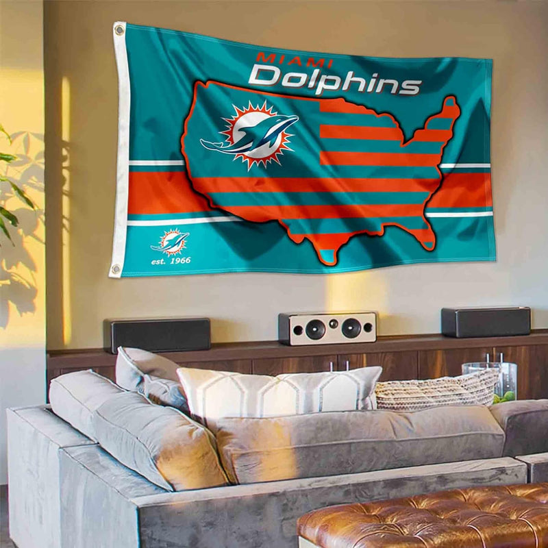 WinCraft Miami Dolphins Nation USA American Country 3x5 Flag