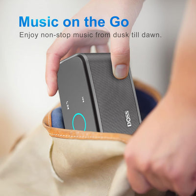 DOSS Bluetooth Lautsprecher, SoundBox Musikbox Bluetooth Box mit Dualen Bass-Treibern, 20h Akku,Touc