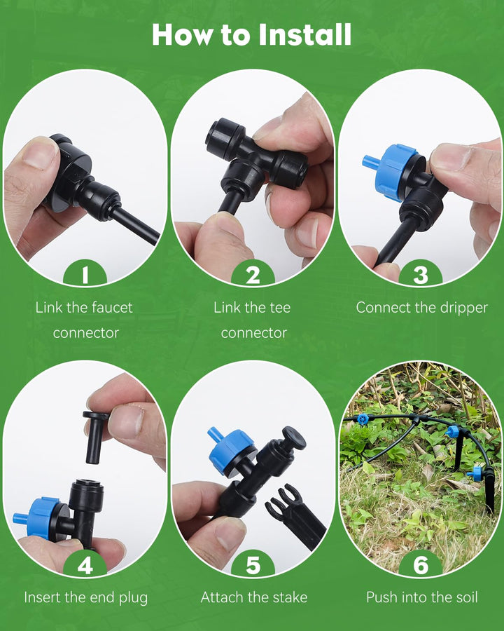 Pawfly Tropfbewässerungsset 30M Quick-Connect Tropfbewässerungssystem für Gartenbewässerungssystem m