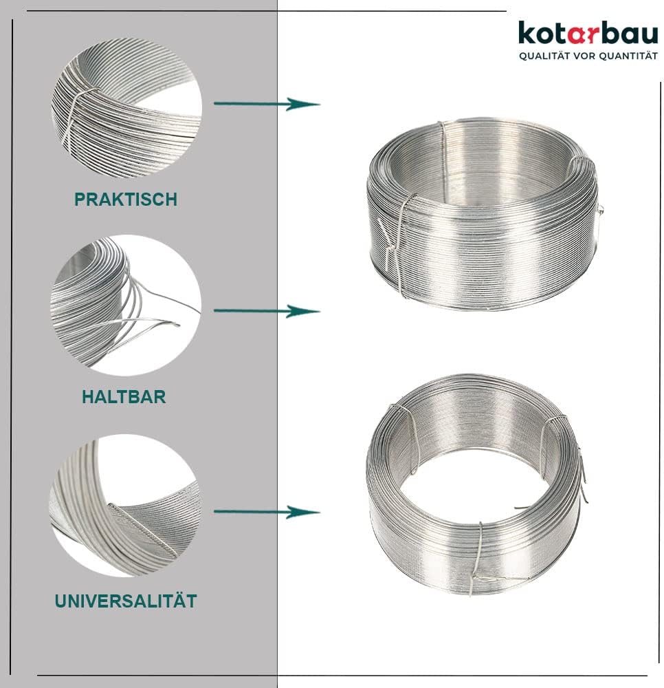 KOTARBAU® Gartendraht 0,8 mm 100m Pflanzendraht Basteldraht Bindedraht Spanndraht Zaundraht zum Bind