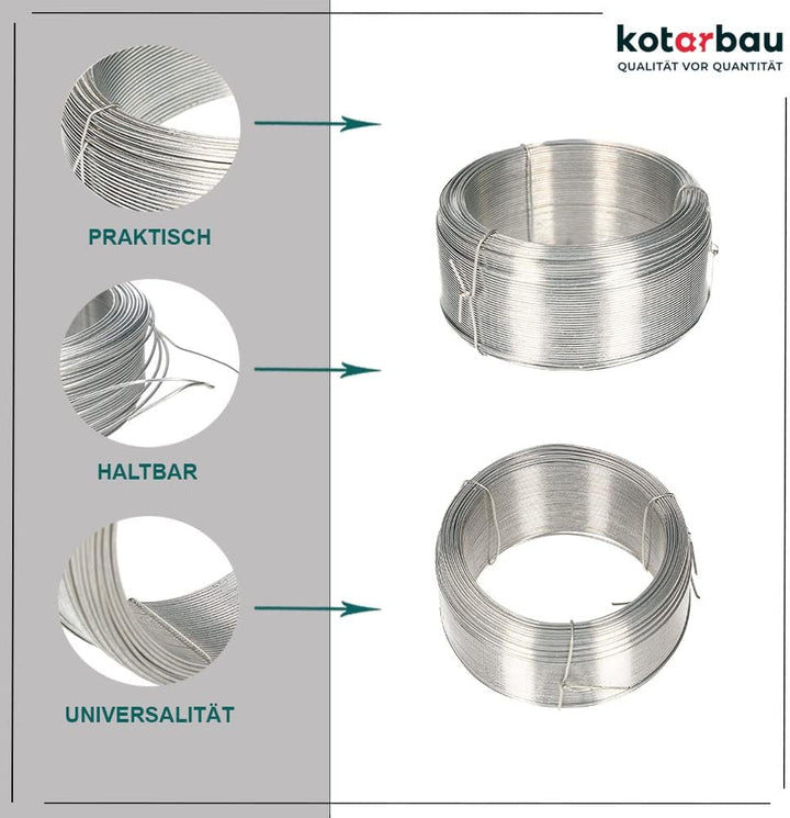 KOTARBAU® Gartendraht 0,8 mm 100m Pflanzendraht Basteldraht Bindedraht Spanndraht Zaundraht zum Bind