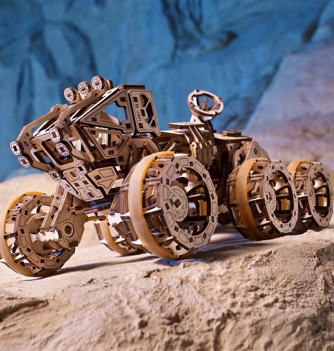 UGEARS Bemannter Mars Rover - Modellbausatz Erwachsene - 3D Holzpuzzle Mars Rover - Modellbau Holzba