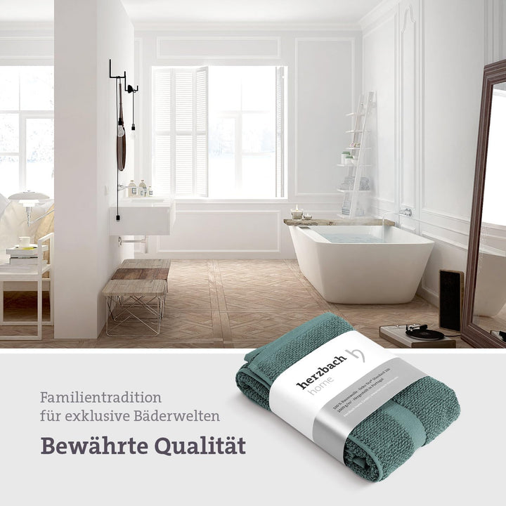 herzbach home Badvorleger 100% Baumwolle | Duschvorleger | 1.000 g/m² | Saugfähig | Waschbar (Ozeang