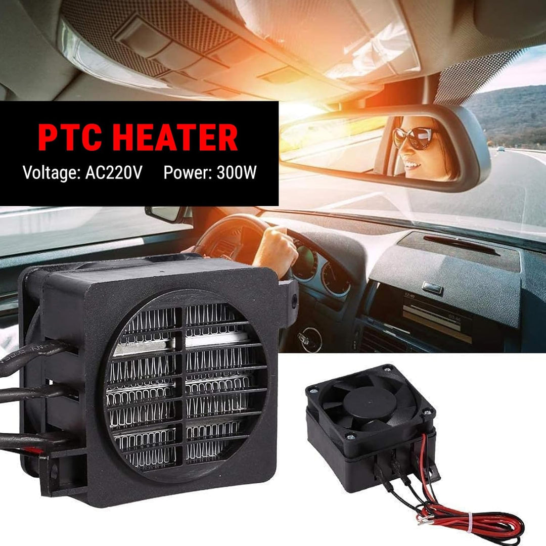 Telituny Heizung 220V 300W PTC-Heizung mit Lüfter Elektrischer Keramik-Thermostat PTC-Lufterhitzer H