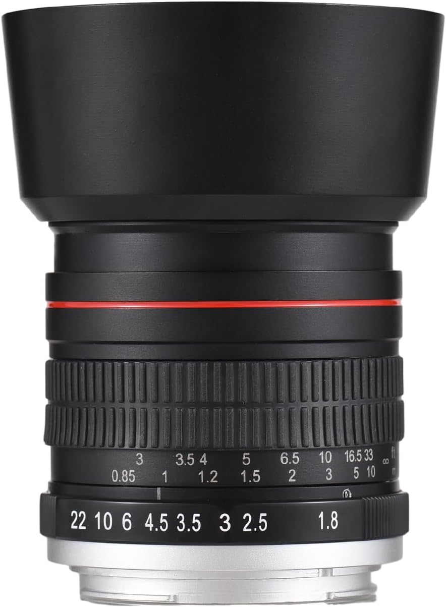 Andoer 85 mm Fixfokus Kameraobjektiv F1.8 grosse Blende manueller Fokus mit EF-Halterung 7 Gruppen 1