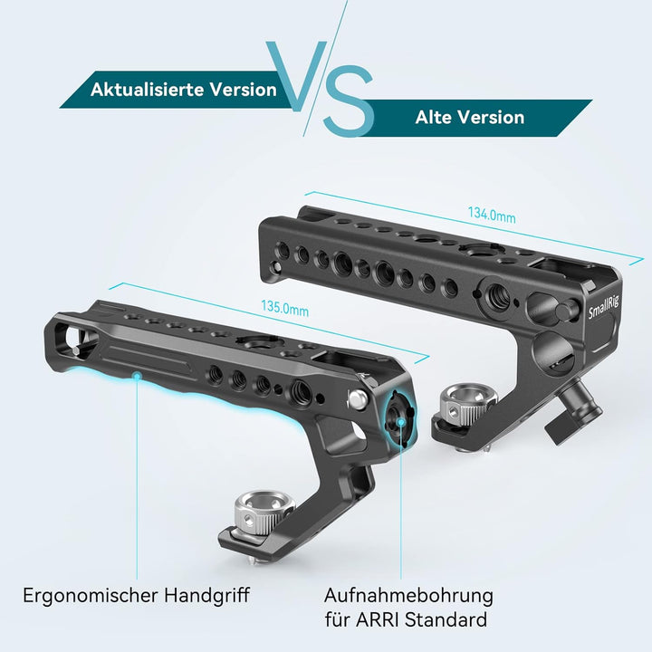 SmallRig Top Handle Ergonomischer Griff mit Positionierungslöchern für AR RI, Anti-Off-Designed Cold