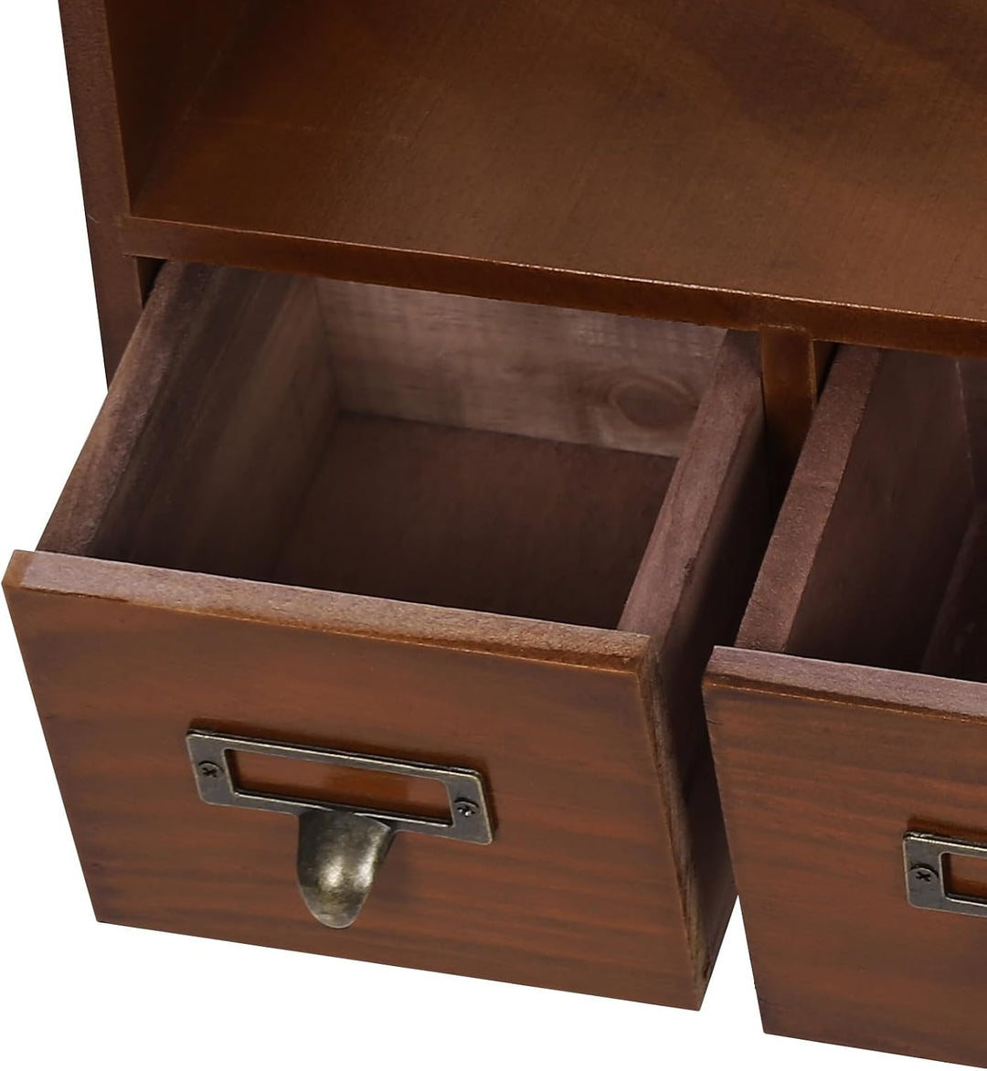 Schreibtisch Organizer, Vintage Schreibtisch Organizer mit 3 Schubladen, Schmuckkasten Schublade Lei