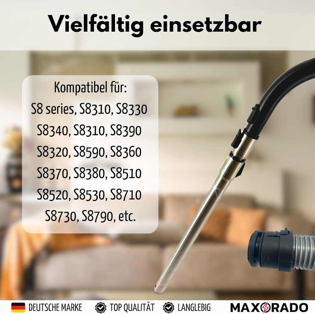Rohr + Handgriff + Staubsaugerschlauch kompatibel mit Miele S8340 S8320 S8310 S8350 S8360 S8370 S838
