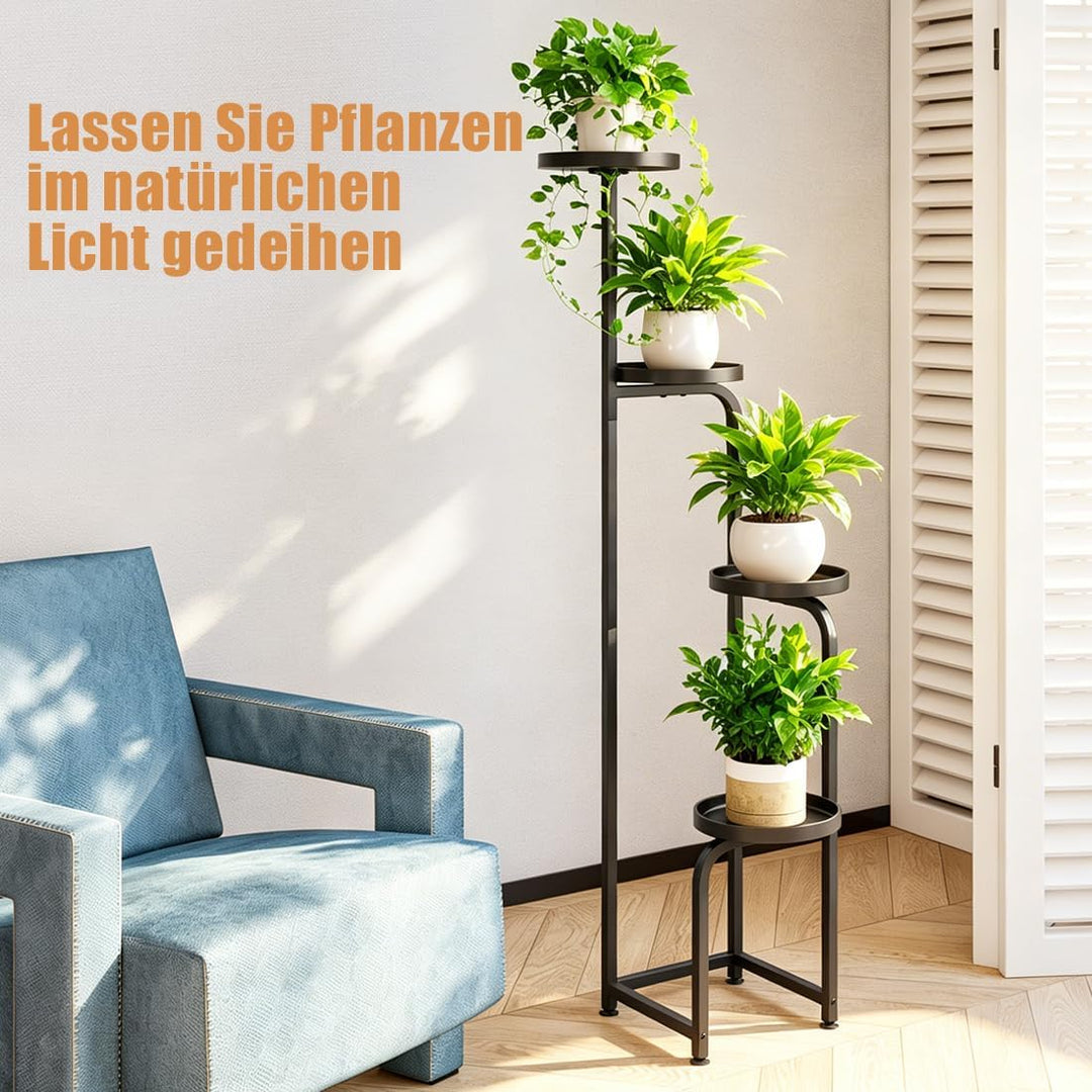 Blumenständer für drinnen und draussen, Metall, Pflanzenständer für mehrere Pflanzen, Eckblumenhalte