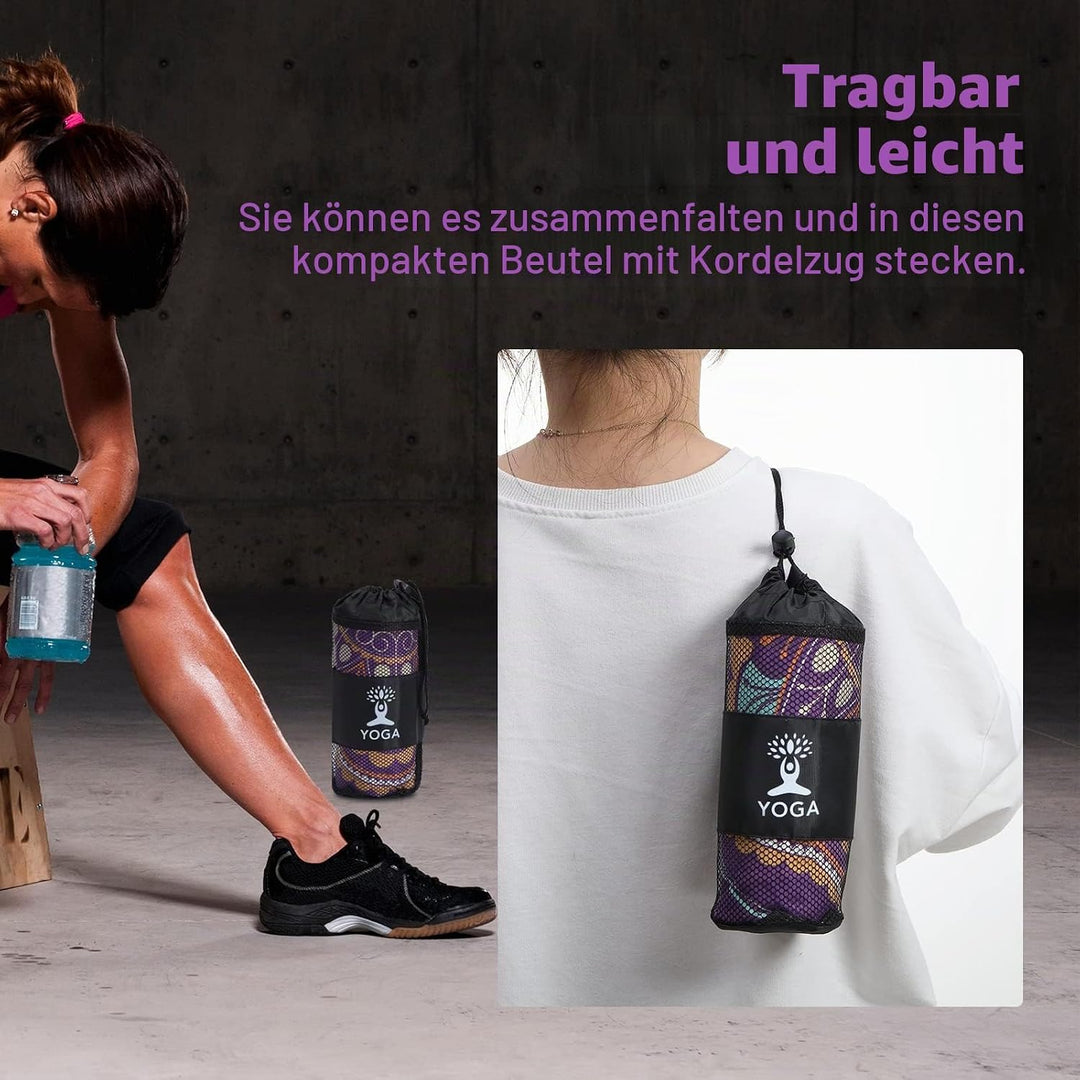MoKo Yogamatten Handtuch, rutschfest Yoga Handtuch Auflage für Yogamatte Schweissabsorbierend Saugfä