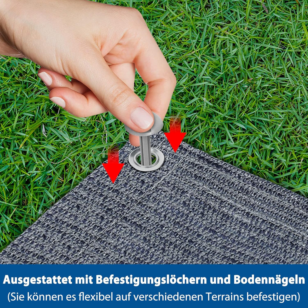 FIVMEN Vorzeltteppich 250x250cm Camping Teppich Outdoor rutschfest Waschbare Markisenteppich Zelttep