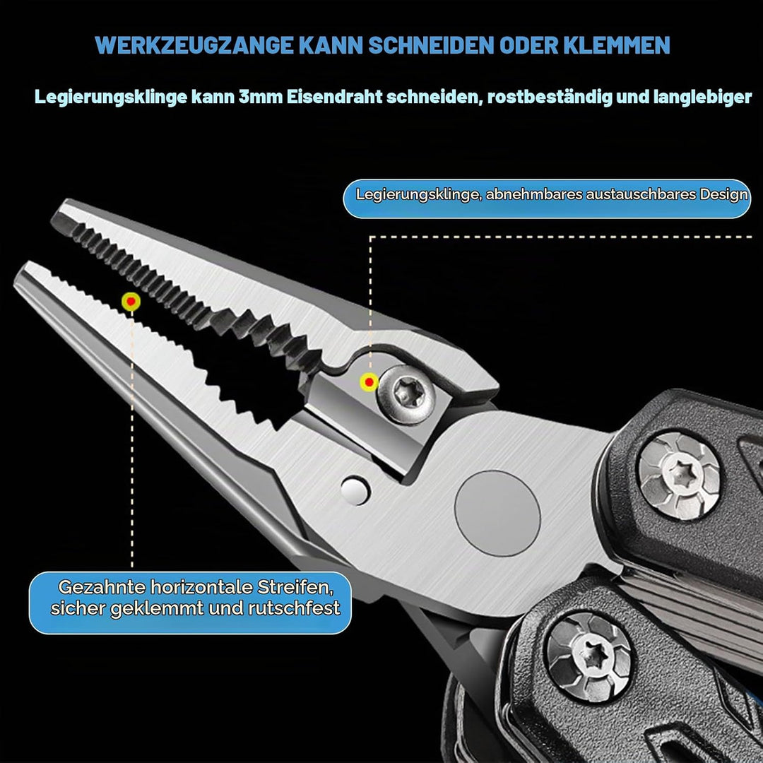 18 in 1 Multitool-Hammer – Kohlenstoffstahl Tragbares Multi-Tool für Camping, Wandern, Notfall, Über