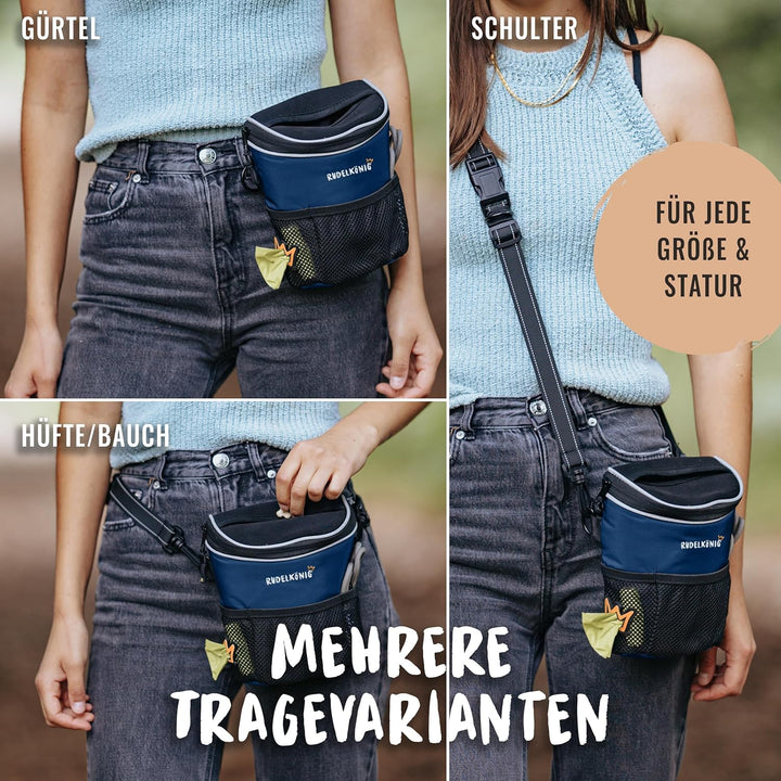 Rudelkönig Leckerlitasche für Hunde - Praktische Gassi Tasche Hund für das Hundetraining - Futtertas