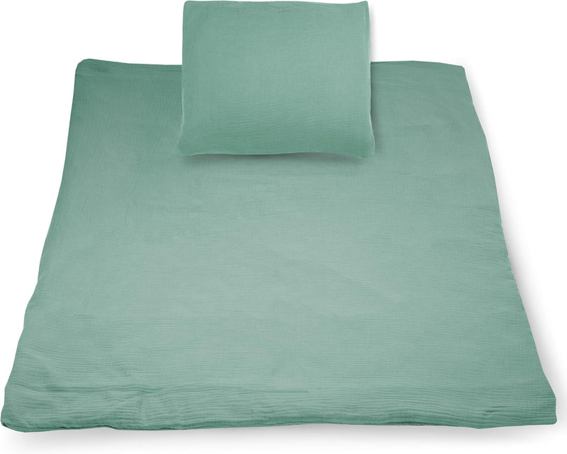 PinkZebra Baby Musselin - Bettwäsche 80 x 80 cm + 35 x 40 cm, Kinderbettwäsche aus ohne GMO 100% Bio