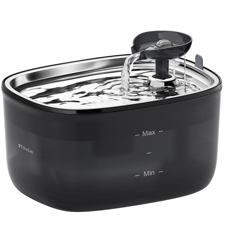 Katzenbrunnen,Super Leise Stouchi Edelstahl Trinkbrunnen für Katzen 2.5L Trinkbrunnen für Katze,LED