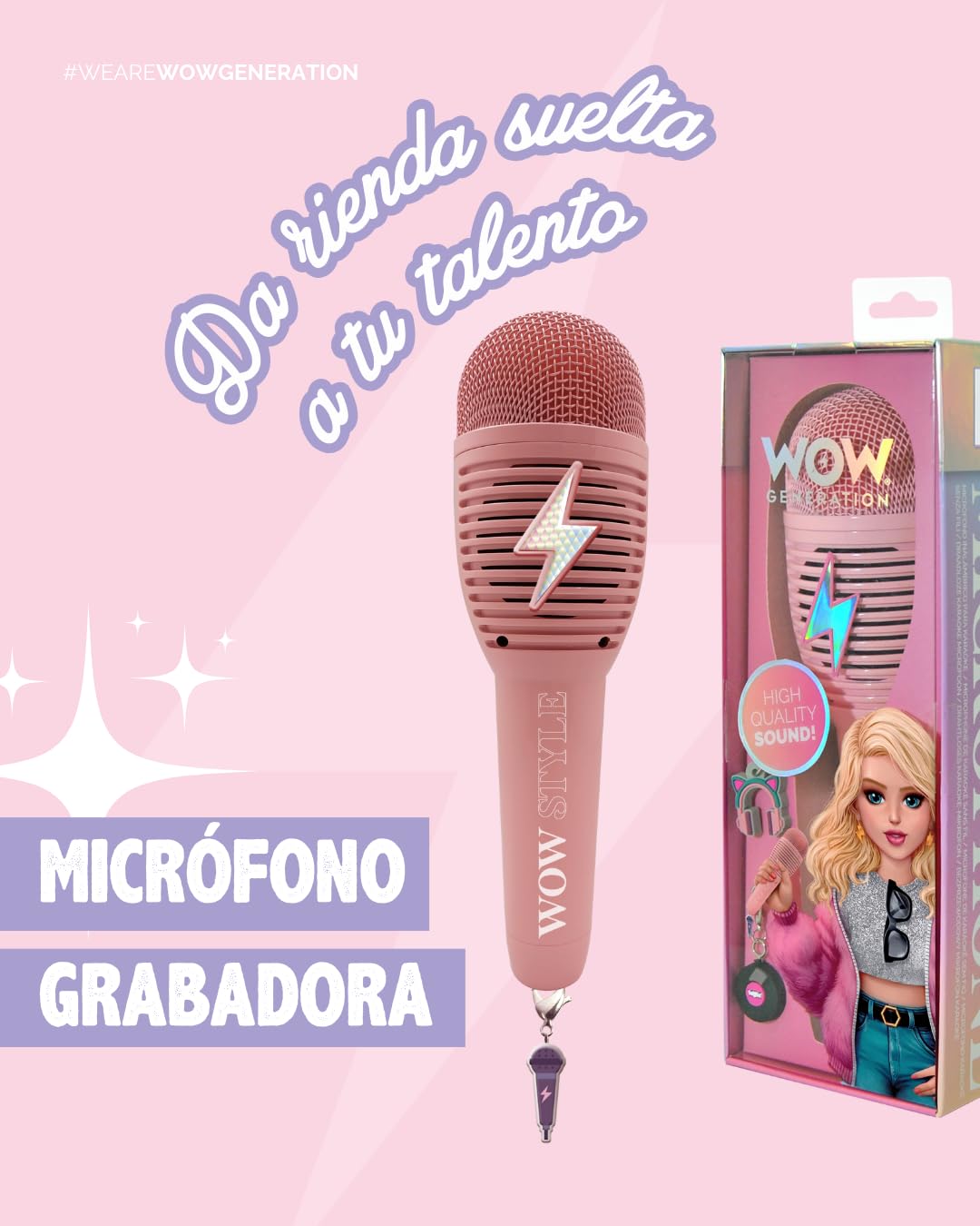 Karaoke Mikrofon mit Recorder (Bluetooth), WOW Generation
