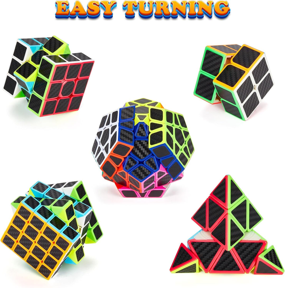 Coolzon Speed Cube Set Pyraminx + Megaminx + 2 x 2 + 3 x 3 x 3 + 4 x 4 5 Stück in Geschenkbox, Cubo,