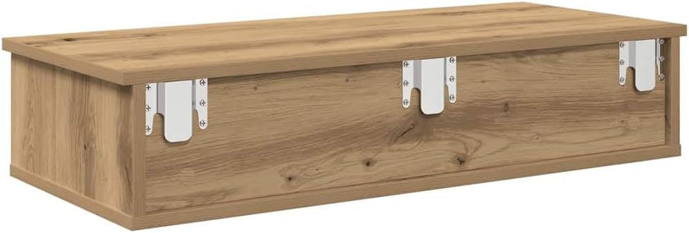 vidaXL Wandregal mit Schubladen, Eiche, handgefertigt, Holz, Wandregal mit Schrank, Aufbewahrungssch