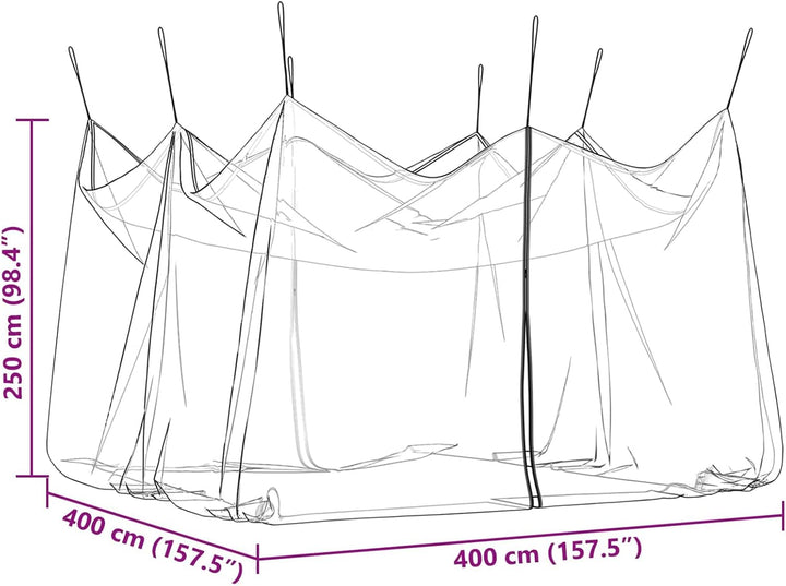 Gecheer Garten Mückennetz Weiss, 156 Mesh Polyester mit Reissverschluss und Seil, 4x4x2.5m for Terra