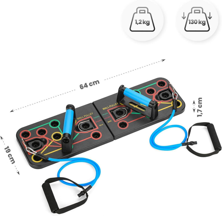 Gymtek Faltbare Liegestütze Brett - Push Up Board mit Liegestützgriffe für Ganzkörper-Training & Eff