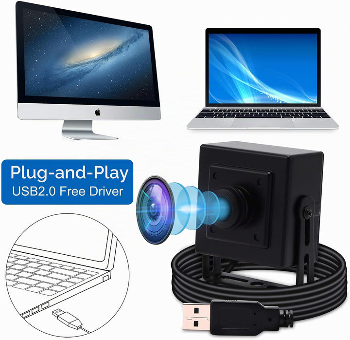 Svpro Min USB Kamera 1920x1080 HD USB Webcam 180 Grad Fisheye Webkamera 2MP mit IMX323 Sensor Schwac