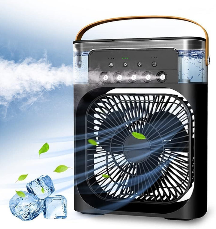 Tragbare Klimaanlage Fan, 4 in 1 Personal Mini Cooling Fan mit Wassernebel Spray, 3 Geschwindigkeite