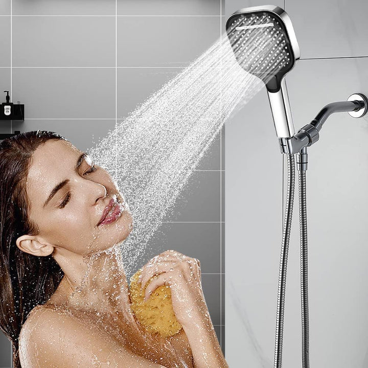 Duschkopf Wassersparend mit Schlauch 1.5M, Duschbrause mit Schlauch, Handbrause mit 3 Strahlarten, D