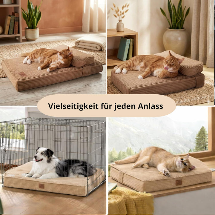 Orthopädisches Katzenbett mit Kissen, wasserdicht, waschbar L 61 x B 15 x H 46 cm, L 61 x B 15 x H 4