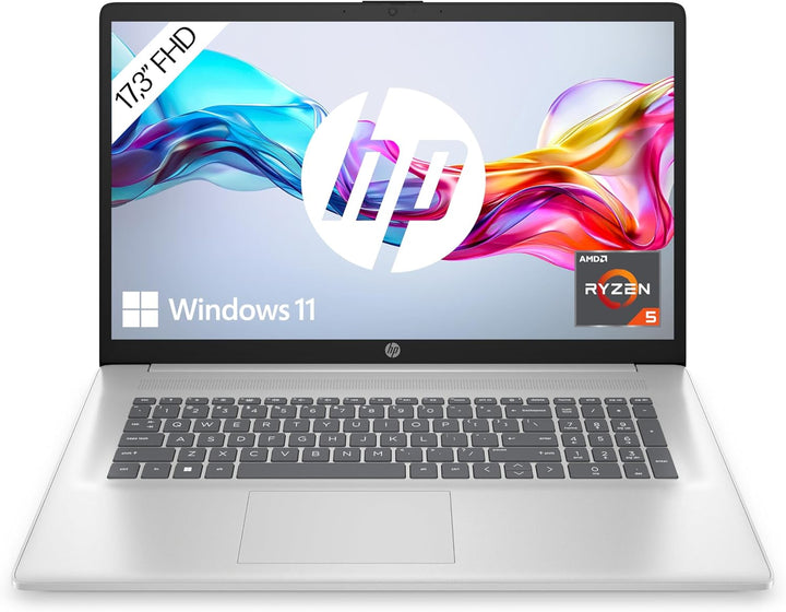 HP Laptop mit 17,3" FHD Display, AMD Ryzen 5 7520U, 16GB DDR5 RAM, 512 GB SSD, AMD Radeon-Grafik, Wi