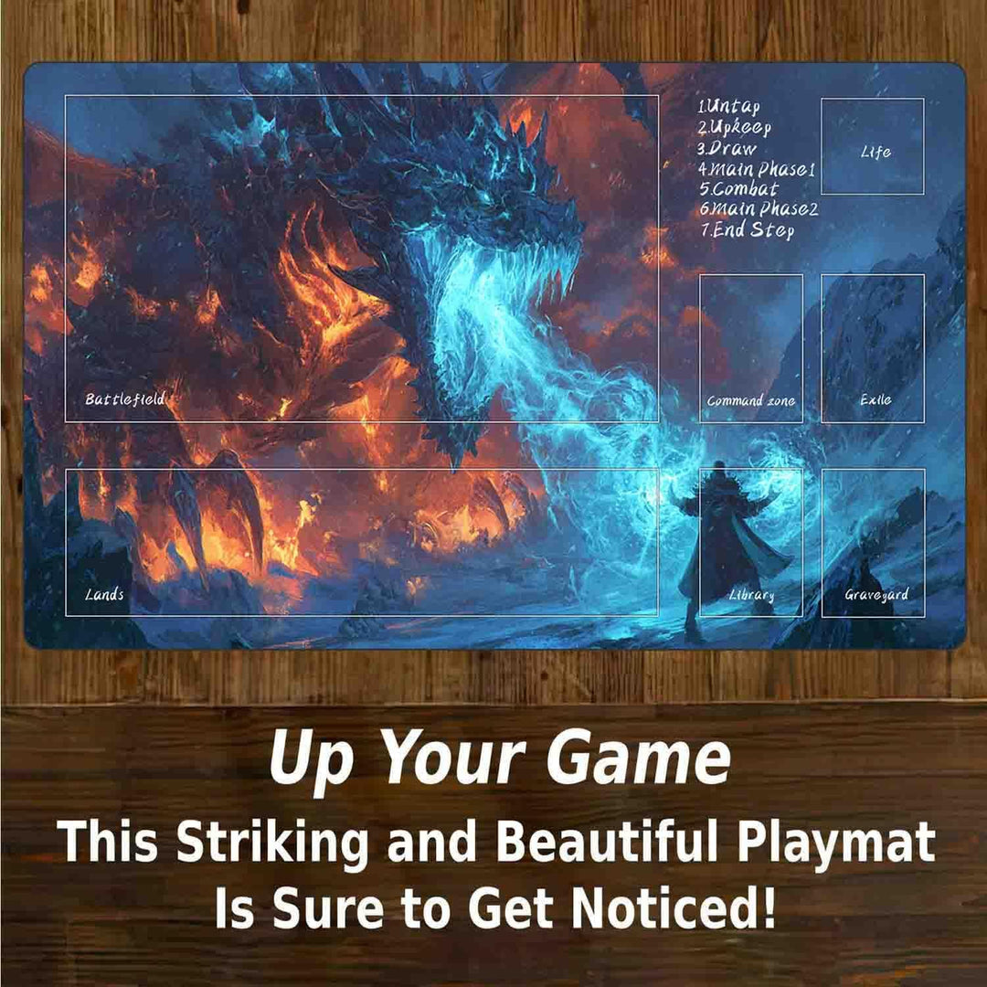 TCG MTG Spielmatte 24 × 14 - Premium-Spielmatte mit genähtem Rand mit glatter Stoffoberfläche und ru