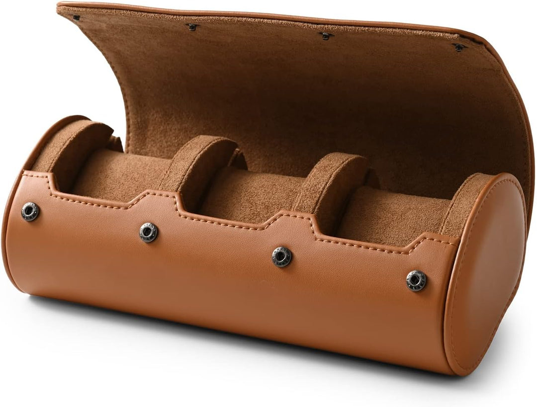 Oirlv Luxus PU Leder 3 Schlitze Uhrenrolle Uhrenbox Für Geschenkbox Weihnachten Jubiläum Geburtstag(