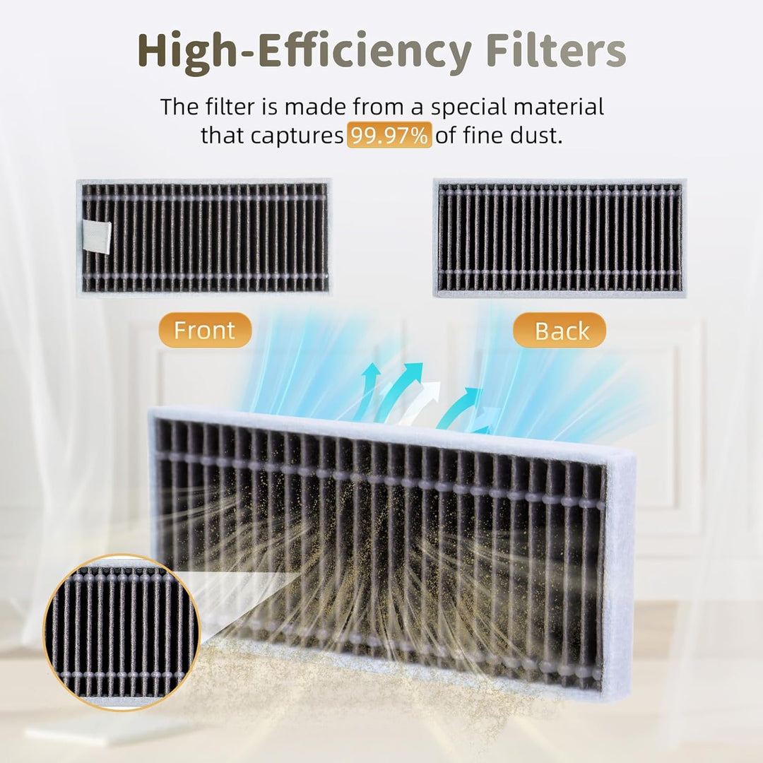 T80 Zubehör Ersatz Kompatibel für ECOVACS DEEBOT T80 OMNI Saugroboter, 1 Hauptbürste, 4 Filter, 4 Se