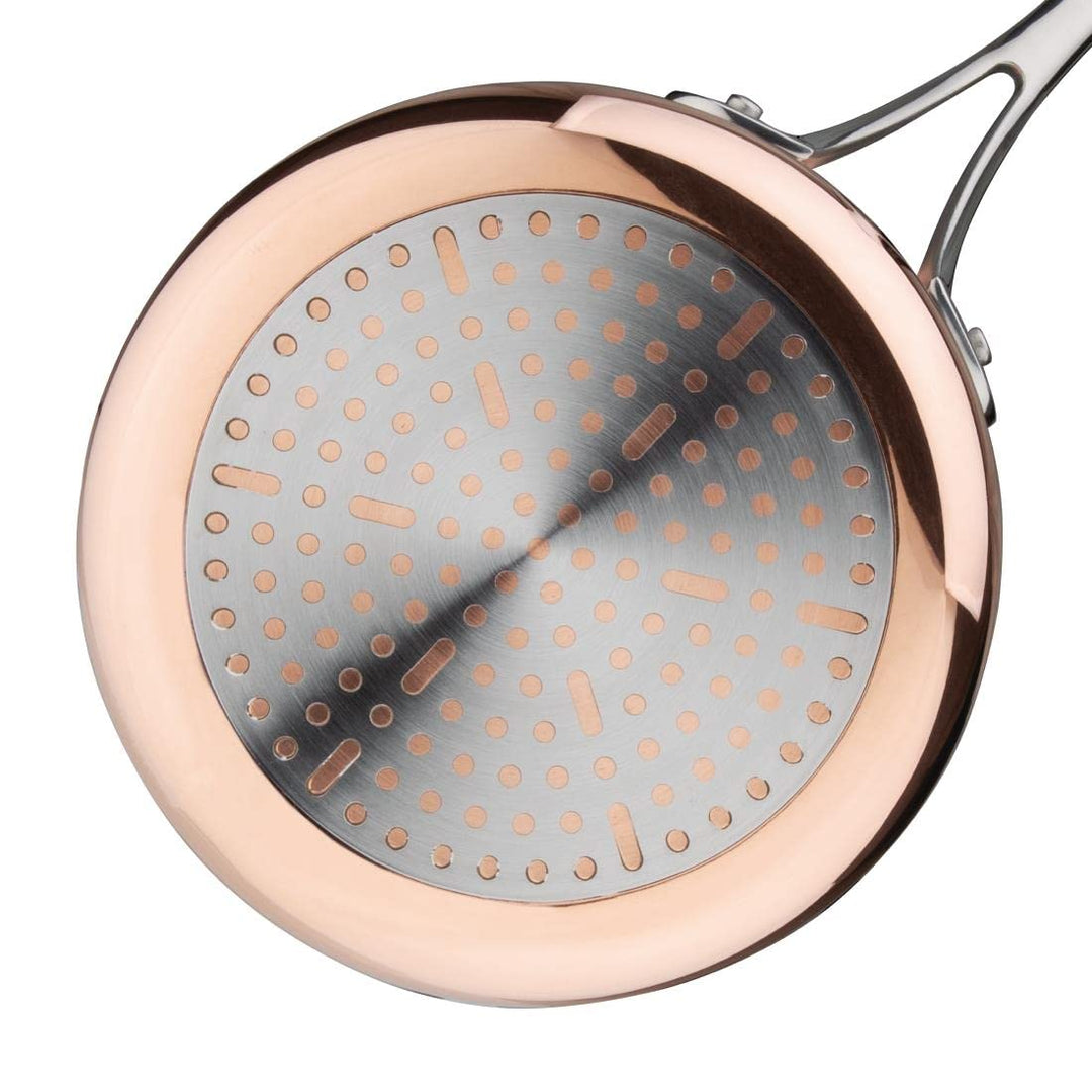 Vogue Tri Wall Copper Stielkasserolle 180 mm/2,3 Liter, Material: Aluminium/Stahl/Kupfer, dreiwandig