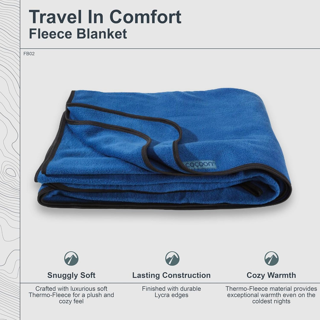 cocoon Herren Premium-Fleece Blanket Reisedecke, Blue Pacific, Regular, Blue Pacific
