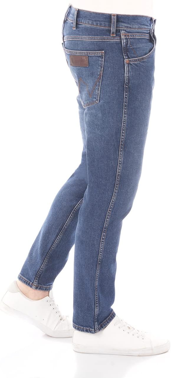 Wrangler Jeans Herren Stretch Regular Straight Fit Greensboro Jeanshose Denim Blau Schwarz 30 31 32