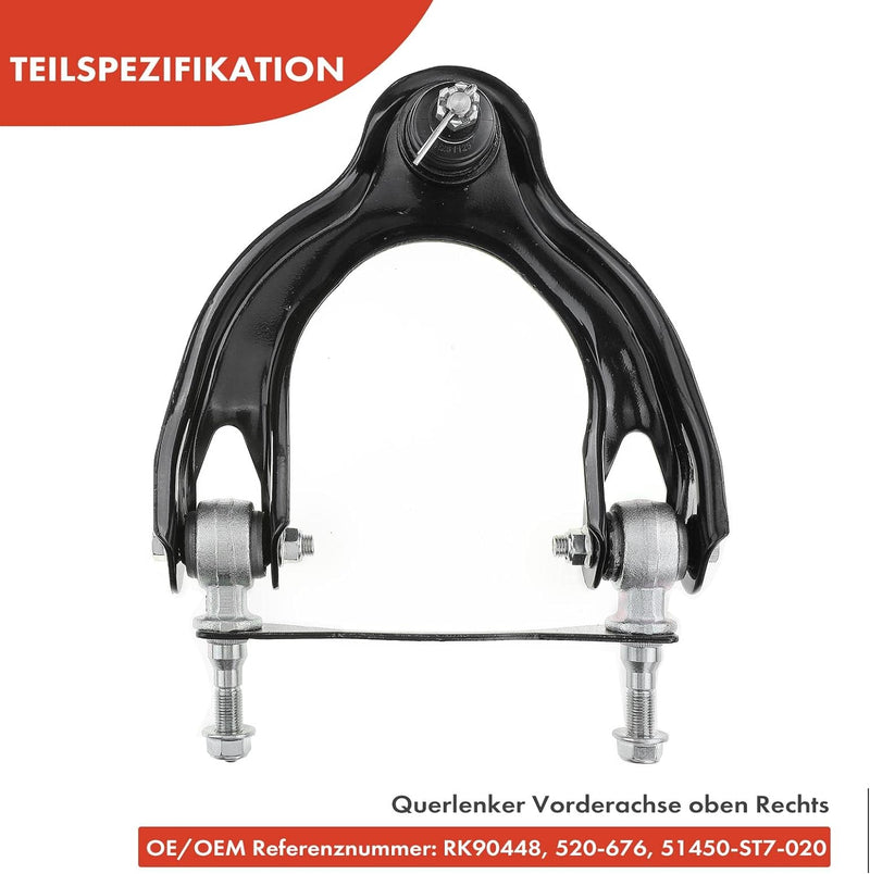 Frankberg 1x Querlenker Radaufhängung Vorderachse Rechts Oben Kompatibel mit Civic VI Fastback MA MB