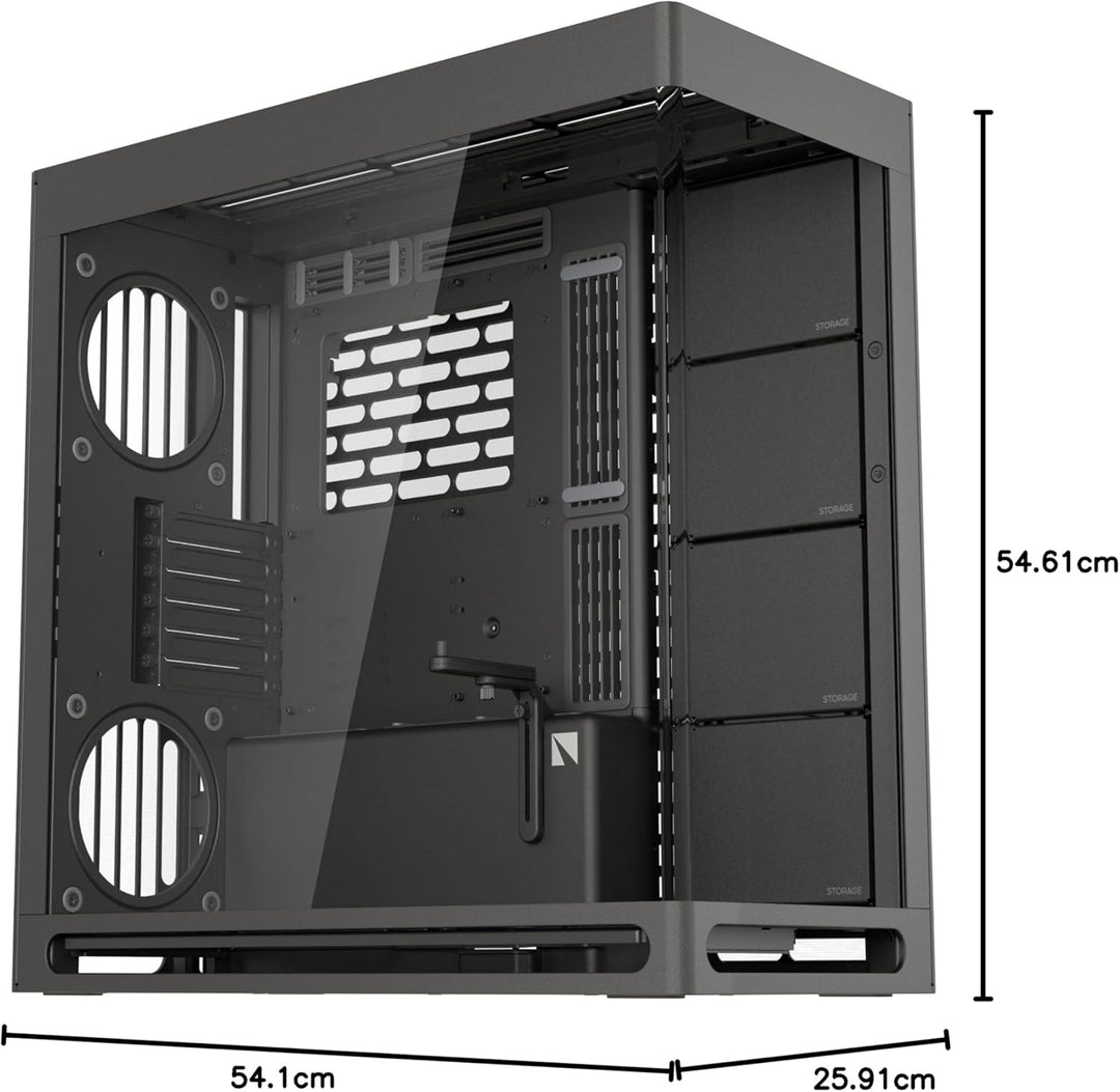 HAVN HS 420 Dual-Chamber ATX Mid Tower PC Gehäuse Schwarz | Hybrid-Design, 11x 140mm Lüfter & 3X 420