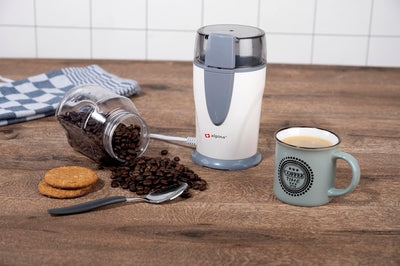 alpina Kaffeemühle Elektrisch - 150 Watt - Auch Nussmühle, Getreidemühle und Mühle für Samen - 65 Gr