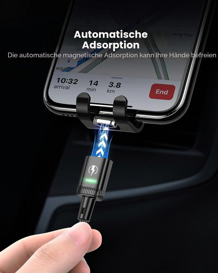 Kuulaa 3-in-1-Magnetladekabel [3 Stück], 3A-Schnellladekabel Magnet Ladekabel aus Nylon, geflochten