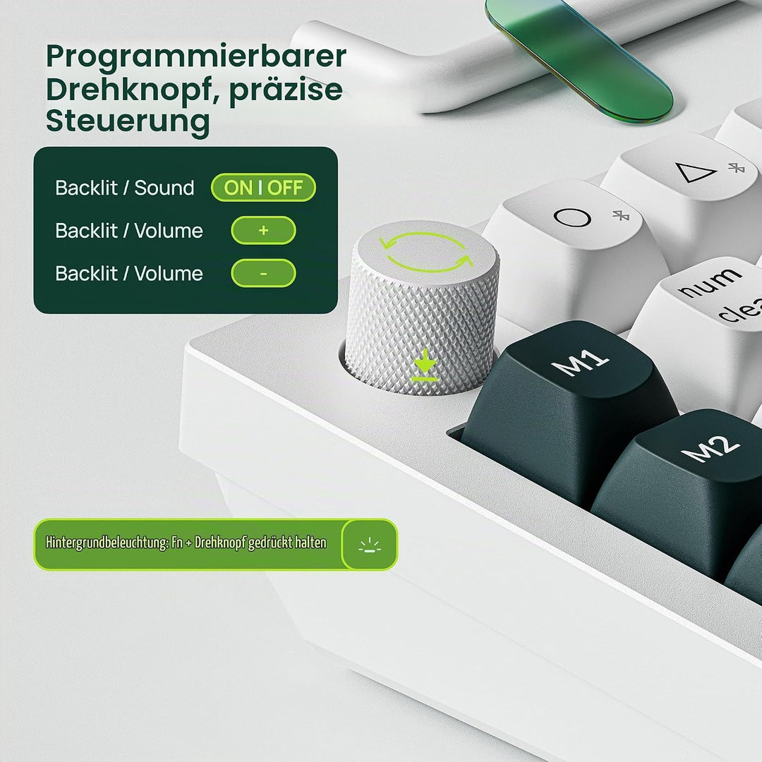 Keychron Q0 HE Kabelloser Magnetisches Numpad, 2,4 GHz/Bluetooth 5.1, Schnelltrigger, RGB, programmi