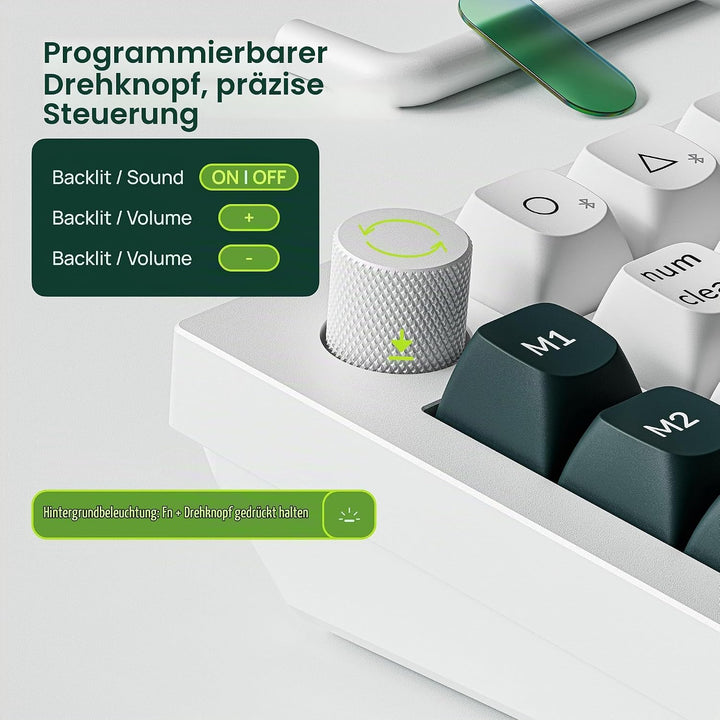 Keychron Q0 HE Kabelloser Magnetisches Numpad, 2,4 GHz/Bluetooth 5.1, Schnelltrigger, RGB, programmi