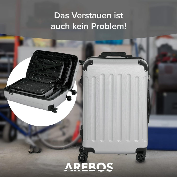 Arebos 3tlg. Hartschalenkofferset I ABS-Hartschale I Trolley Kofferset I Reisekoffer mit Teleskopgri